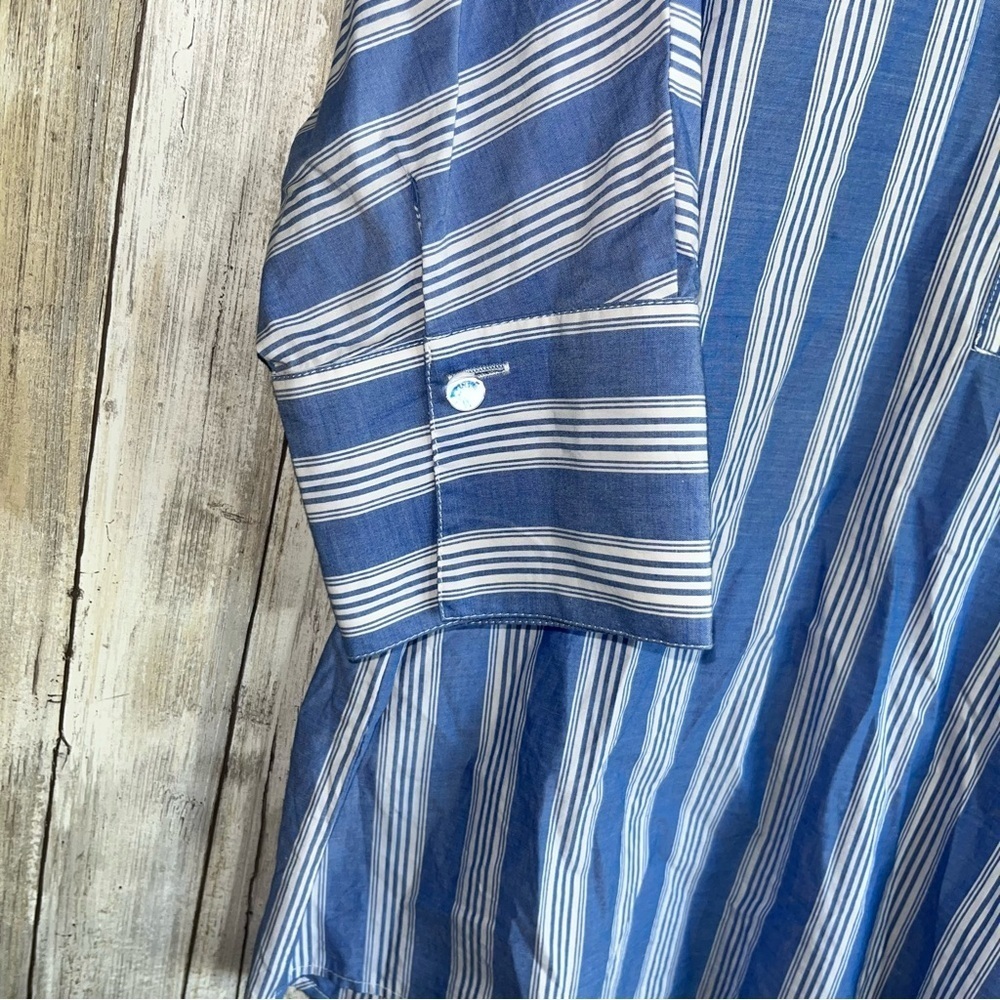 Fate Poplin Blue Stiped Oversized Blouse - Picture 6 of 7